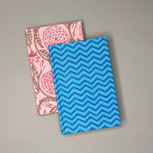 Set of 2 - Sanganeri Blue & Pink Journals