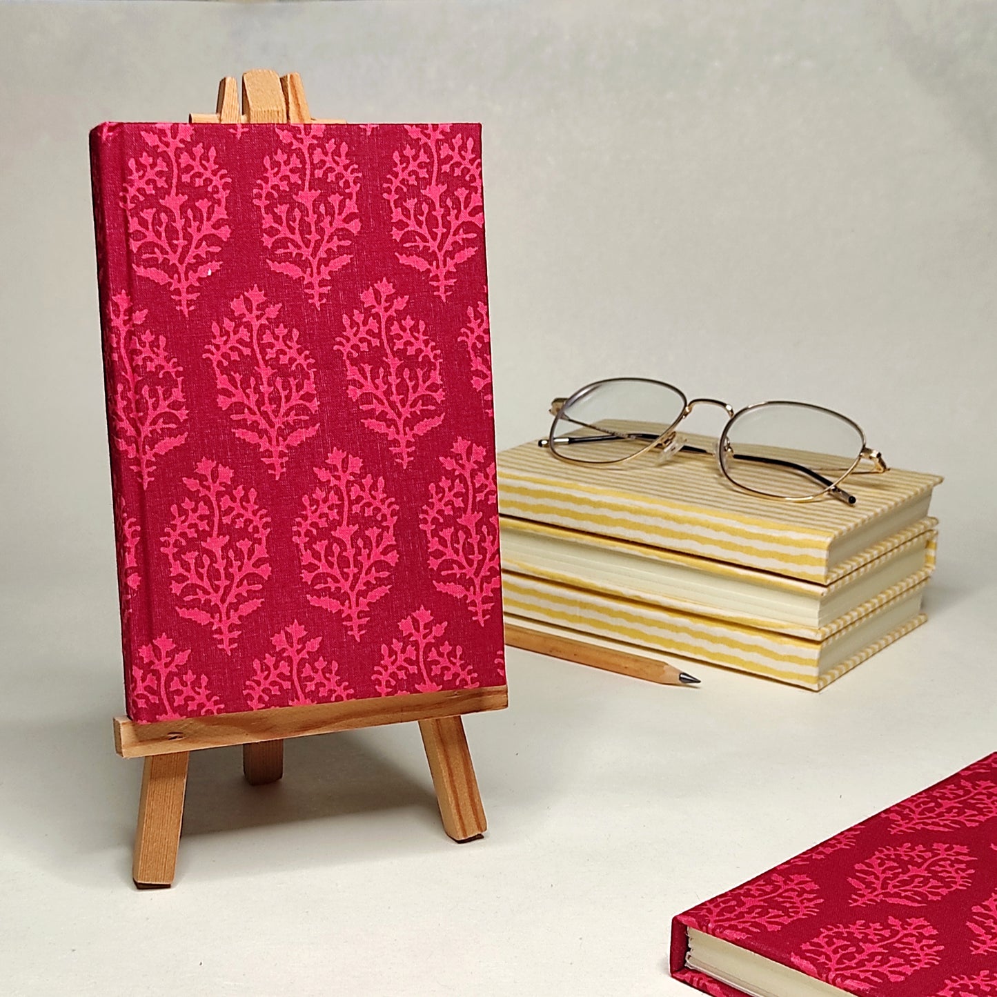 Set of 2 - Sanganeri Yellow and Red Journals