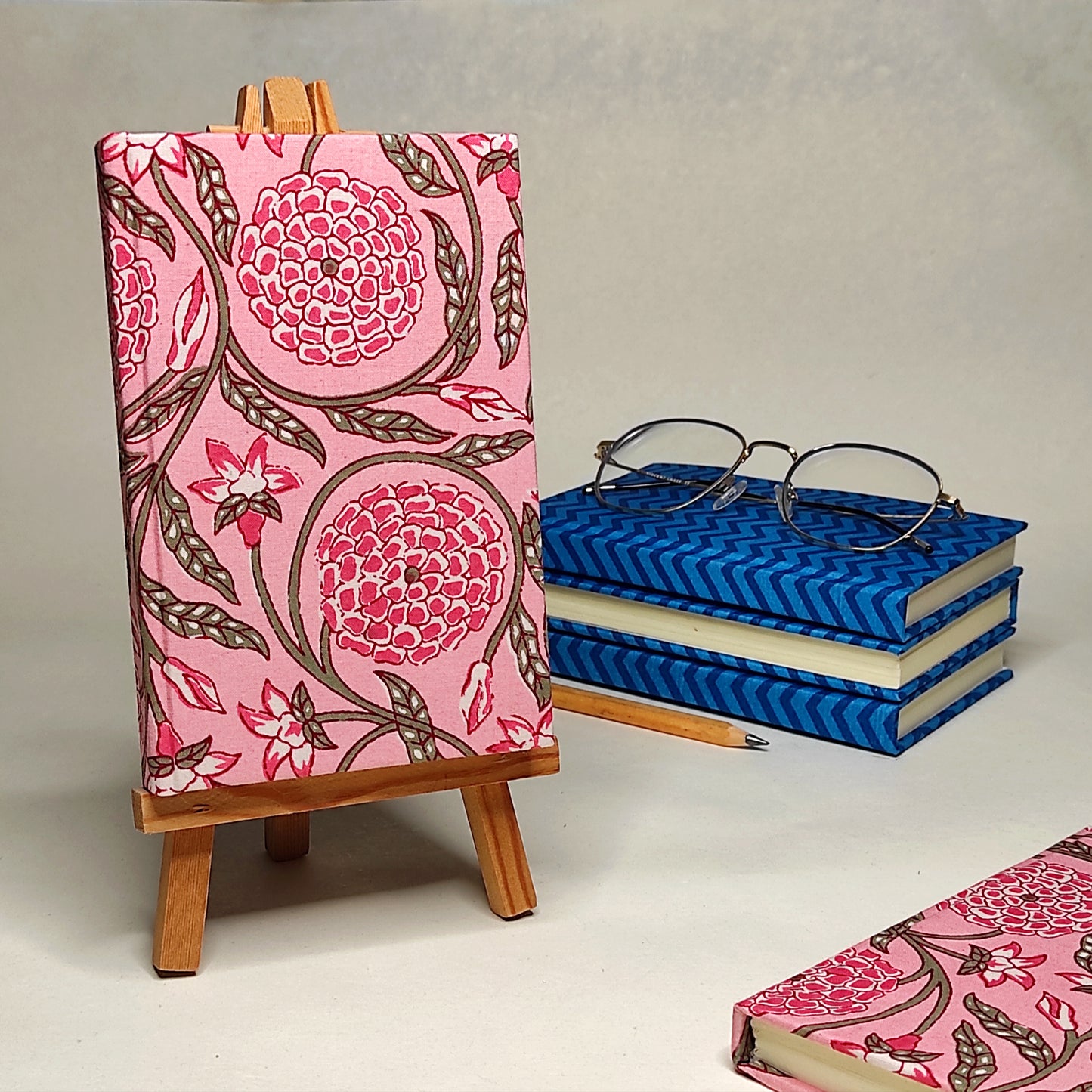 Set of 2 - Sanganeri Blue & Pink Journals