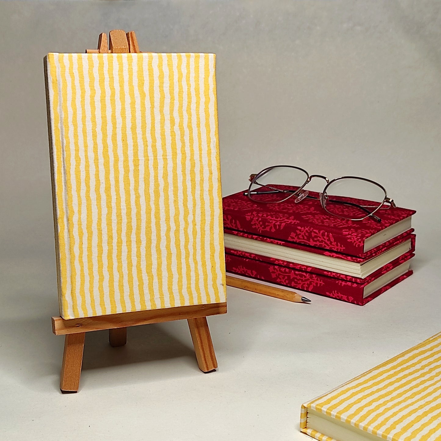 Set of 2 - Sanganeri Yellow and Red Journals