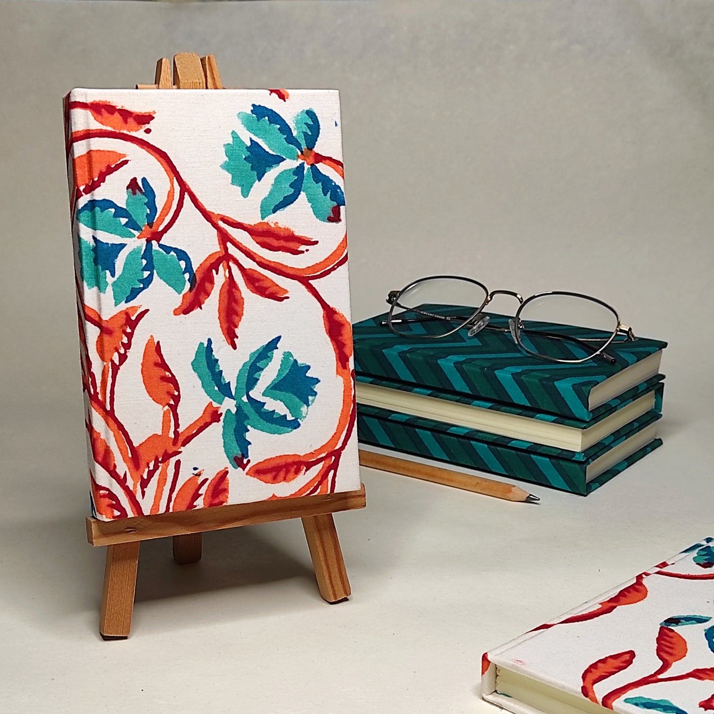 Set of 2 - Sanganeri Floral and Green Journals